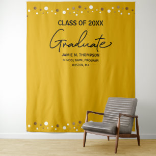 Confetti-Klasse Gelbe Goldene Schule Wandteppich