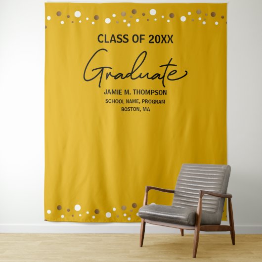 Confetti-Klasse Gelbe Goldene Schule Wandteppich (Beispiel)