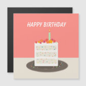 Confetti Kuchen glücklicher Geburtstag Magnetkarte (Vorne/Hinten)