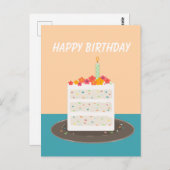 Confetti Kuchen glücklicher Geburtstag Postkarte (Vorne/Hinten)