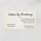 Confetti-Kuchen • Grüner Geburtstags-Kuchen Visitenkarte (Rückseite)