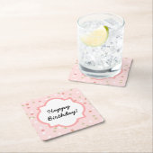 Confetti-Kuchen • Rosa Buttercream Zuckerguss Rechteckiger Pappuntersetzer (Vor Ort)