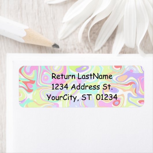 Confetti-Labels mit Rücksendeadresse-Vorlage (Insitu)