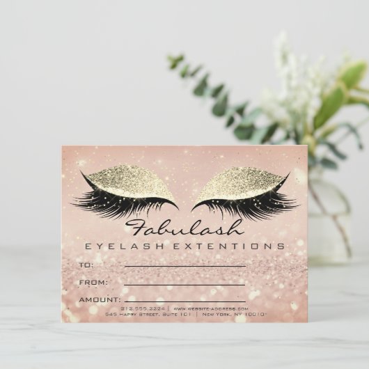 Confetti Lashes Gold Lux Makeup Certificate Gesche (Stehend Vorderseite)