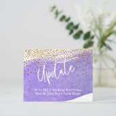 Confetti Lila Brush Zurückgestellt Hochzeitsaktual Postkarte (Stehend Vorderseite)
