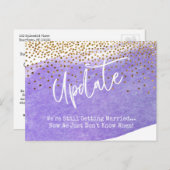 Confetti Lila Brush Zurückgestellt Hochzeitsaktual Postkarte (Vorne/Hinten)