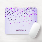 Confetti-lila LeinenGlitzer-Girly Punkte Mousepad (Mit Mouse)