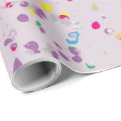 Confetti Lila Wrapping Paper Geschenkpapier (Rolleneckpunkt)