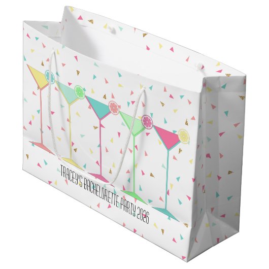 Confetti Martini Cocktail Große Geschenktüte (Vorderseite Schrägansicht)