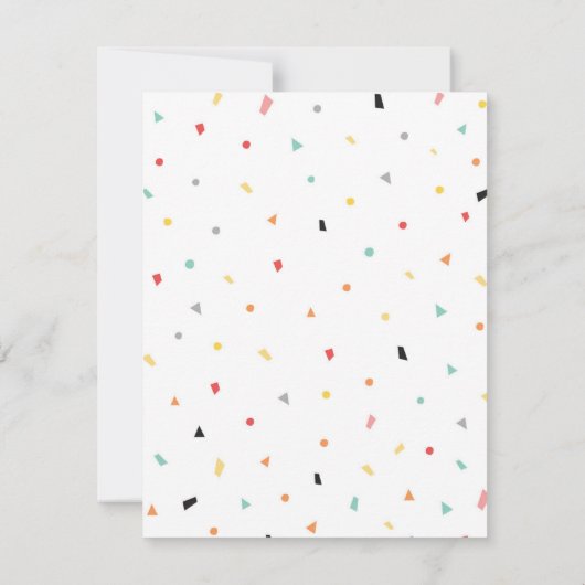 Confetti Mitteilungskarte (Rückseite)