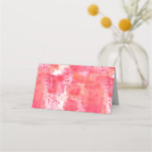 Confetti Modern Pink Wasserfarbe Abstrakt Name Platzkarte (Rückseite)