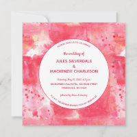 Confetti Modern Pink Watercolor Wedding