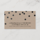 CONFETTI Moderne niedliche Polka-Dotter Visitenkarte (Rückseite)