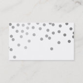 CONFETTI Moderne niedliche Polka-Punktsilber Visitenkarte (Rückseite)