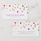 CONFETTI Modernes niedliches Kassettenmuster Gold Visitenkarte (Vorne/Hinten)