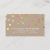 CONFETTI Modernes niedliches Muster Visitenkarte (Rückseite)