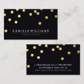 CONFETTI Modernstes cooles Dotmuster Goldfolie sch Visitenkarte (Vorne/Hinten)
