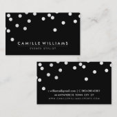 CONFETTI Modernstes niedliches Punktmuster Schwarz Visitenkarte (Vorne/Hinten)