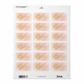 Confetti Monogram Rose Gold Foil ID445 Adressaufkleber (Vorne)