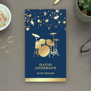Confetti Musiklehrer Gold Schlagzeug Kit Schlagzeu Visitenkarte