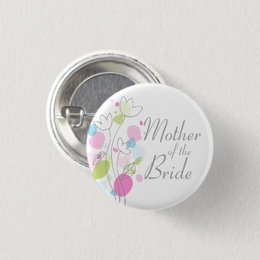 Confetti Mutter der Braut Hochzeit Button / Schalt (Vorne & Hinten)