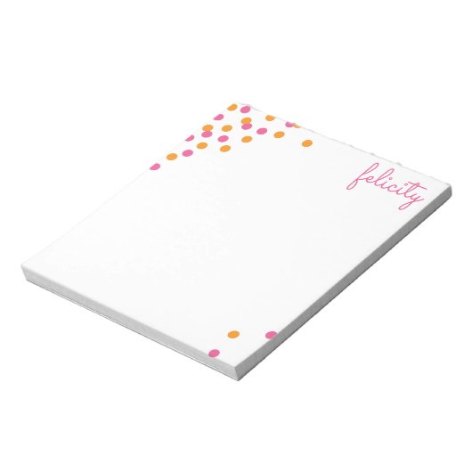 Confetti Name Personalisiert Notepad Notizblock (Rotiert)