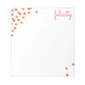 Confetti Name Personalisiert Notepad Notizblock (Vorderseite)