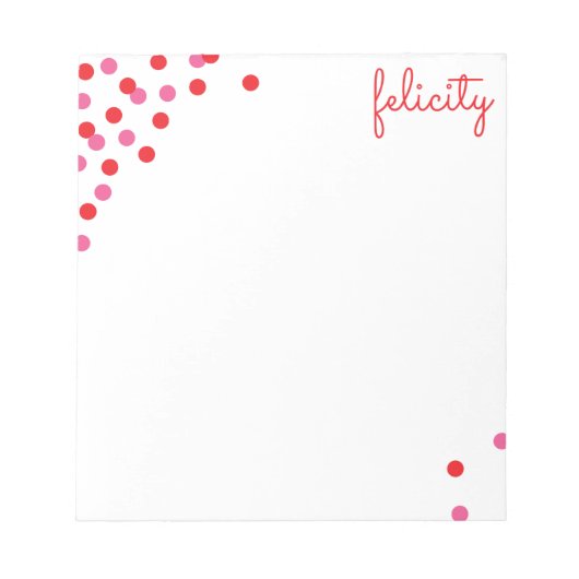 Confetti Name Personalisiert Notepad Notizblock (Vorderseite)