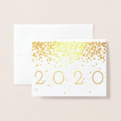 Confetti-Neujahr Folienkarte (Vorderseite mit Umschlag)