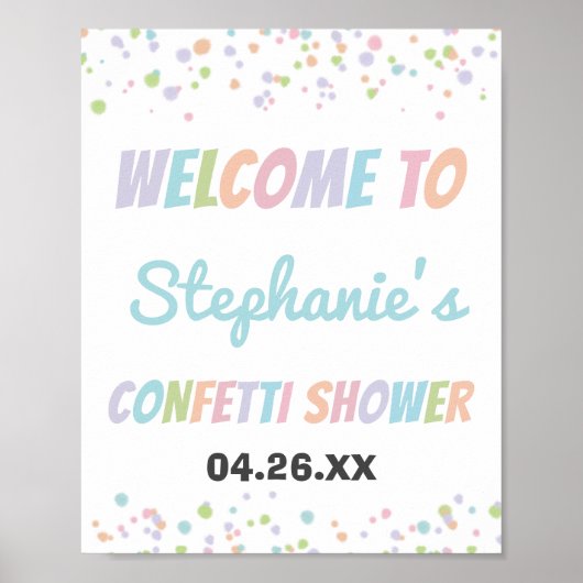 Confetti Niedlich Kleine Sprinkle Dusche Poster (Vorne)