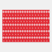 Confetti, Nutcracker, Rentier & Schneeflocken, rot Geschenkpapier Set (Vorderseite 2)