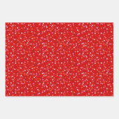 Confetti, Nutcracker, Rentier & Schneeflocken, rot Geschenkpapier Set (Vorderseite)