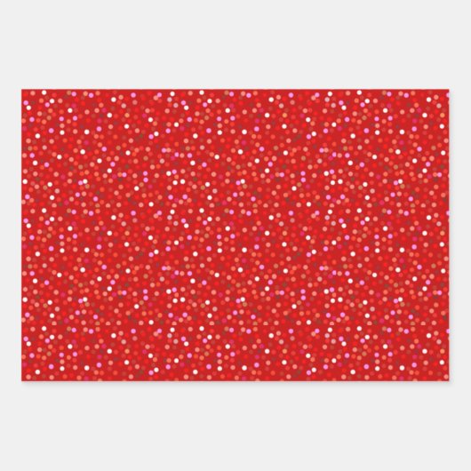 Confetti, Nutcracker, Rentier & Schneeflocken, rot Geschenkpapier Set (Vorderseite)