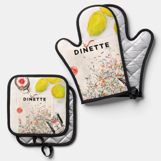 Confetti Oven Mitt and Pot Holder Set (Vorderseite/Rückseite)
