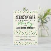 Confetti Party Einladung 2015 Abschluss (Stehend Vorderseite)