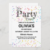 Confetti Party Einladung, es ist Party Zeit, farbe Einladung (Vorne/Hinten)
