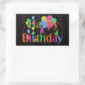 Confetti, Party Hats & Balloons Geburtstag Schwarz Rechteckiger Aufkleber (Tasche)