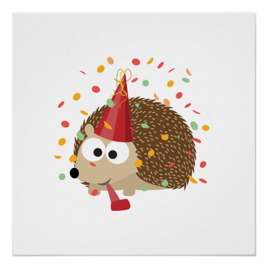 Confetti Party Igel Poster (Vorderseite)