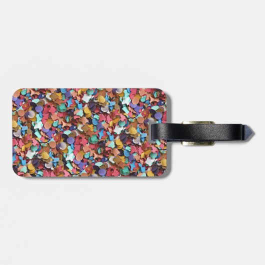 Confetti Party Karneval Farbiges Papier Funny Funn Gepäckanhänger (Rückseite horizontal)