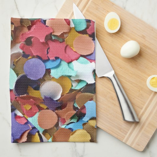 Confetti Party Karneval Farbiges Papier Funny Funn Geschirrtuch (Viertel Falte)