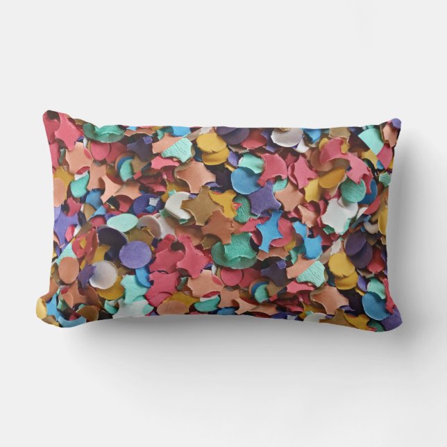 Confetti Party Karneval Farbiges Papier Funny Funn Lendenkissen (Vorderseite)