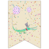 Confetti-Party-Krokodil-Beige Wimpelkette (Dritte Fahne)