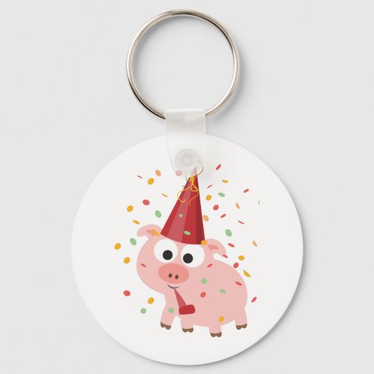 Confetti Party Pig Schlüsselanhänger (Vorderseite)