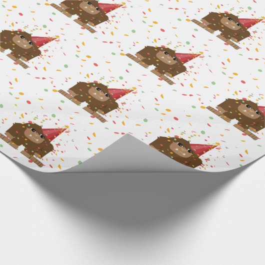Confetti Party Sasquatch Bigfoot Geschenkpapier (Ecke)