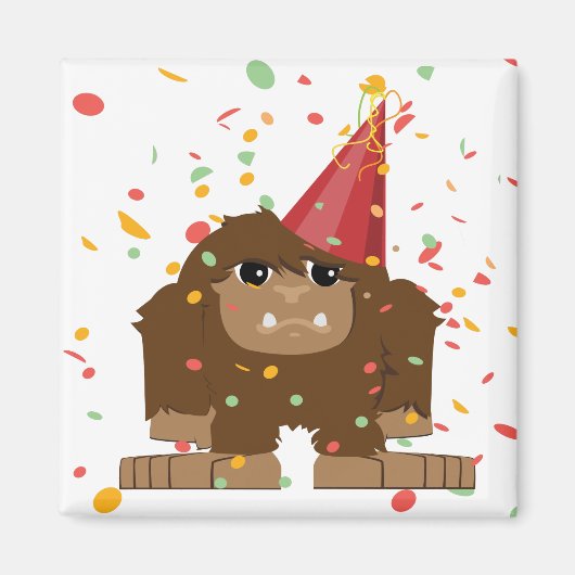Confetti Party Sasquatch Bigfoot Magnet (Vorne)