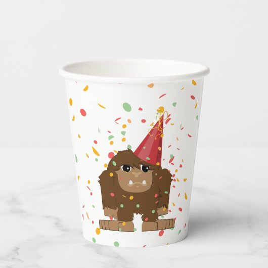 Confetti Party Sasquatch Bigfoot Pappbecher (Rückseite)