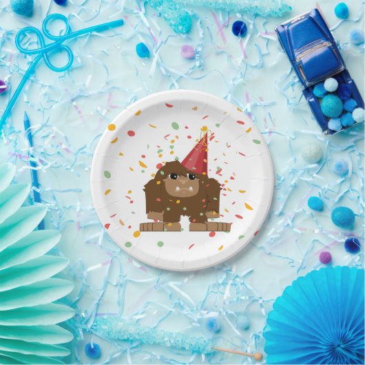 Confetti Party Sasquatch Bigfoot Pappteller (Party)