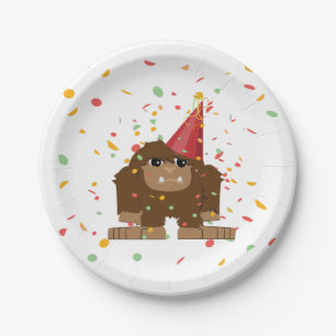 Confetti Party Sasquatch Bigfoot Pappteller