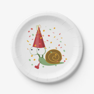 Confetti Party Snail Pappteller