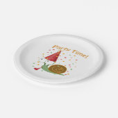 Confetti Party Time! Schnecke Pappteller (Schrägansicht)